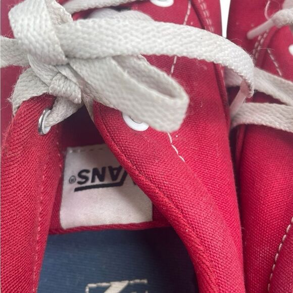 Vans Off The Wall Red Canvas Skateboard Sneakers Youth size 3 Lace Checked sole - Picture 5 of 16